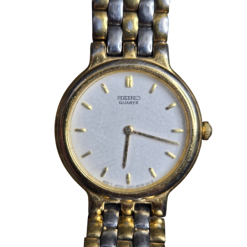 Seiko 1N00-0G90 Quartz Watch‎ Women's Two Tone Gold Silver Tested